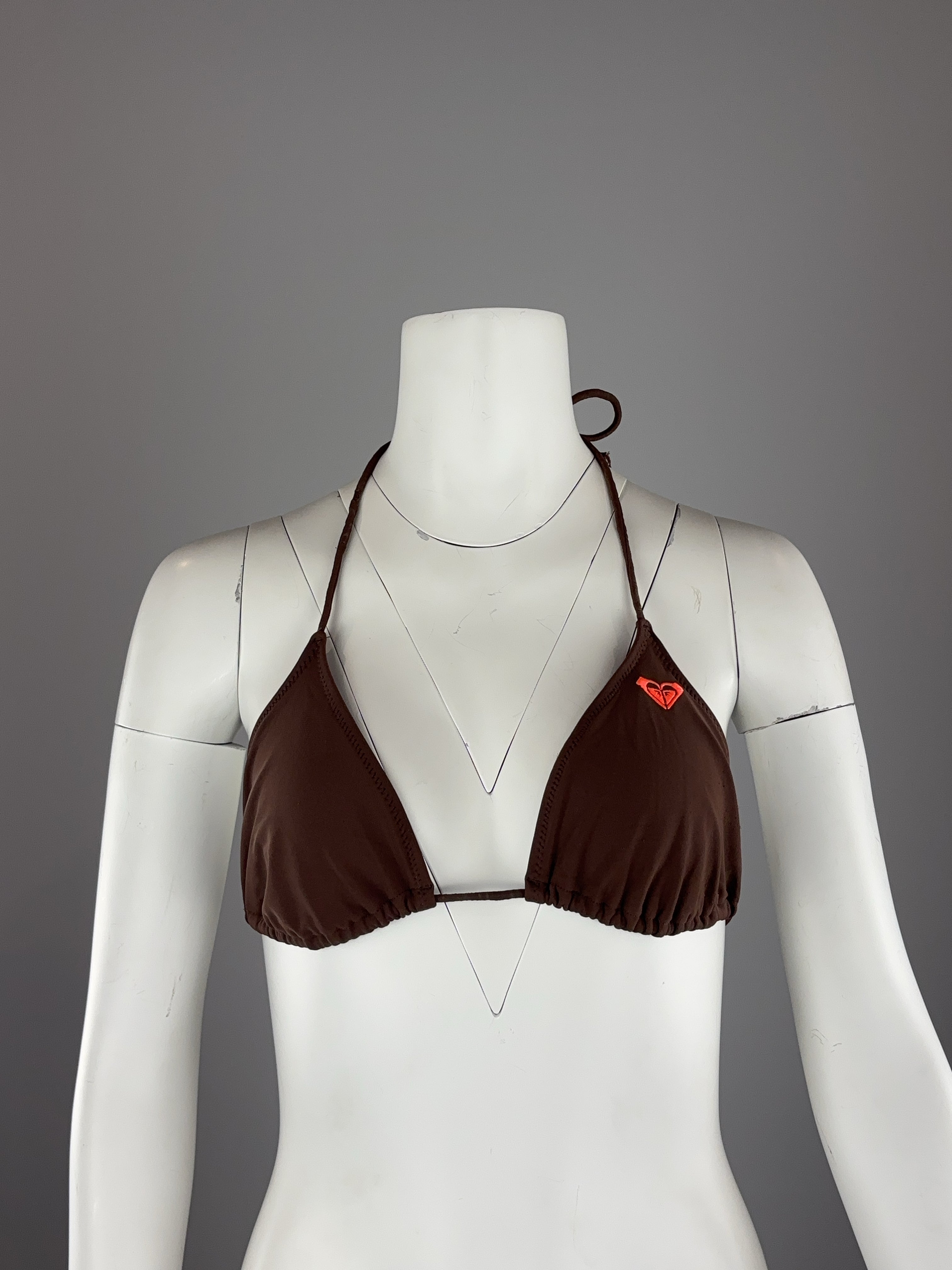BROWN ROXY BIKINI TOP - SMALL