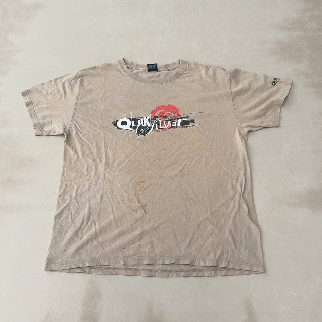 QUICKSILVER BEIGE TEE - LARGE
