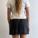 Low Rise Denim Skirt - Nightmare Black