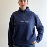 Throwback Qtr Zip - Dolphin Blue
