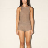 Lounge Singlet - Carob Stripe