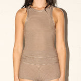 Lounge Singlet - Carob Stripe