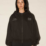 Premium Downtown Street Zip Hood - Washed Black