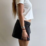 Low Rise Denim Skirt - Nightmare Black