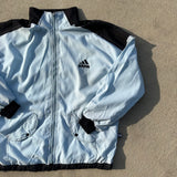 ADIDAS ZIP UP LIGHT WEIGHT JACKET BLUE SMALL