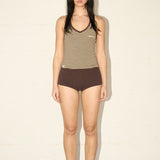 Emmy Top - Choc Banana Stripe