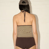Emmy Top - Choc Banana Stripe