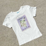 Georgie Tee - Orchid Stamp - Off White