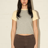 Honey Tee - Baby Yellow/Grey Marle