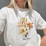 Throwback Tee - Vintage Lily - Off White