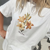 Throwback Tee - Vintage Lily - Off White