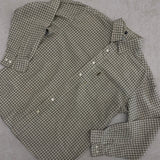 VINTAGE CHECKERED LONG SLEEVE BUTTON UP GREEN LARGE