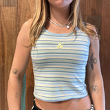 VINTAGE STRIPE BLUE SINGLET SMALL