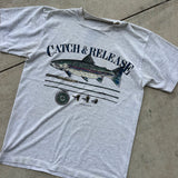 CATCH AND RELEASE TEE GREY LARGE