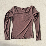Sheer LS Tee - Mocha Mushroom