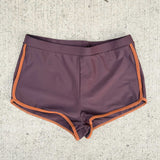 Sporty Swim Shorty - Maroon/Orange