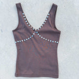 Button Tank - Boulder Brown