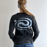 Chloe LS Tee - Racer Swirl - Washed Black