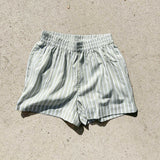 Ivy Shorts - White/Green Stripe
