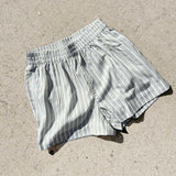 Ivy Shorts - White/Green Stripe