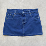 Low Rise Denim Skirt - Burnt Blue