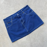 Low Rise Denim Skirt - Burnt Blue