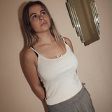 Maddison Singlet - Mini Bow - Chalk