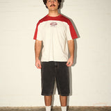 Lenny Panel Tee - Red/Grey Marle