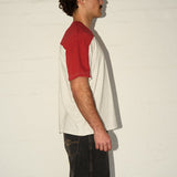 Lenny Panel Tee - Red/Grey Marle