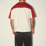 Lenny Panel Tee - Red/Grey Marle