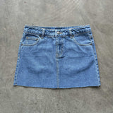 Low Rise Denim Skirt - Quincy Blue