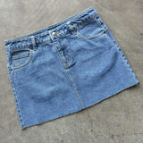 Low Rise Denim Skirt - Quincy Blue