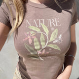 Georgie Tee - Nature In Bloom - Stone Grey