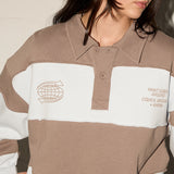 Rugby Jumper - Daydream Blue/Brown