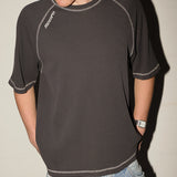 Contrast Raglan Tee - Washed Black