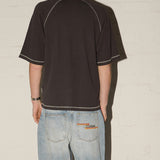 Contrast Raglan Tee - Washed Black
