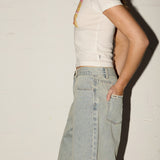 Chloe Jorts  - Light Dirty Denim
