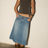 Millie Midi Skirt - Brooklyn Wash