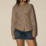 90's Shirt - Brown Stripe