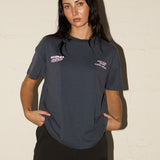 Boyfriend Tee - Racer Swirl - Vintage Navy