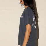 Boyfriend Tee - Racer Swirl - Vintage Navy