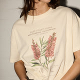 Boyfriend Tee - East Coast Bottlebrush - Cream