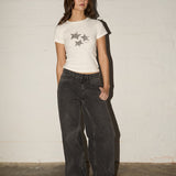 Allegra Tee - Chrome Stars - Off White