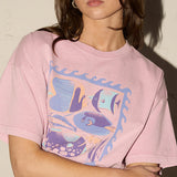Throwback Tee - Fish Tank - Malibu Pink