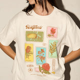 Throwback Tee - Wildflower Cards - Off White