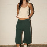 3/4 Trackies - Washed Bottle Green