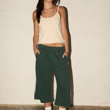 3/4 Trackies - Washed Bottle Green
