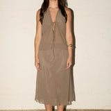 Marissa Midi Skirt - Stone Brown