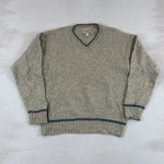 WOOLRICH V NECK STRIPE KNIT - LARGE
