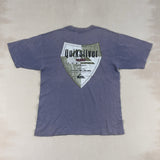 QUIKSILVER GREY PURPLE TEE - LARGE